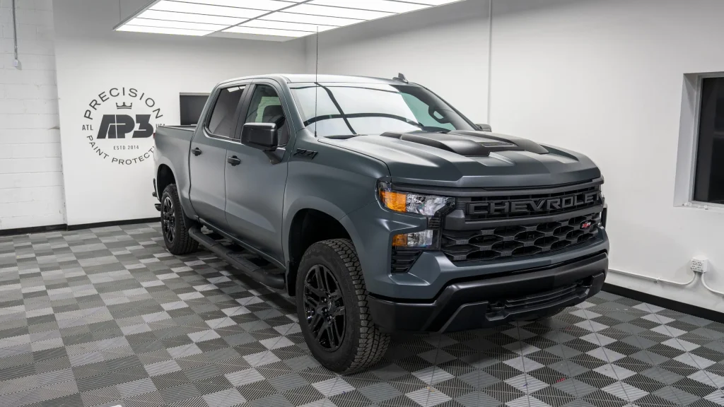 Chevy Silverado Paint Protection Film Protect your Chevy Silverado with expert PPF installation, ceramic coating, and window tint from AP3 in Atlanta. Get long-lasting protection, warranty coverage, and a flawless finish.