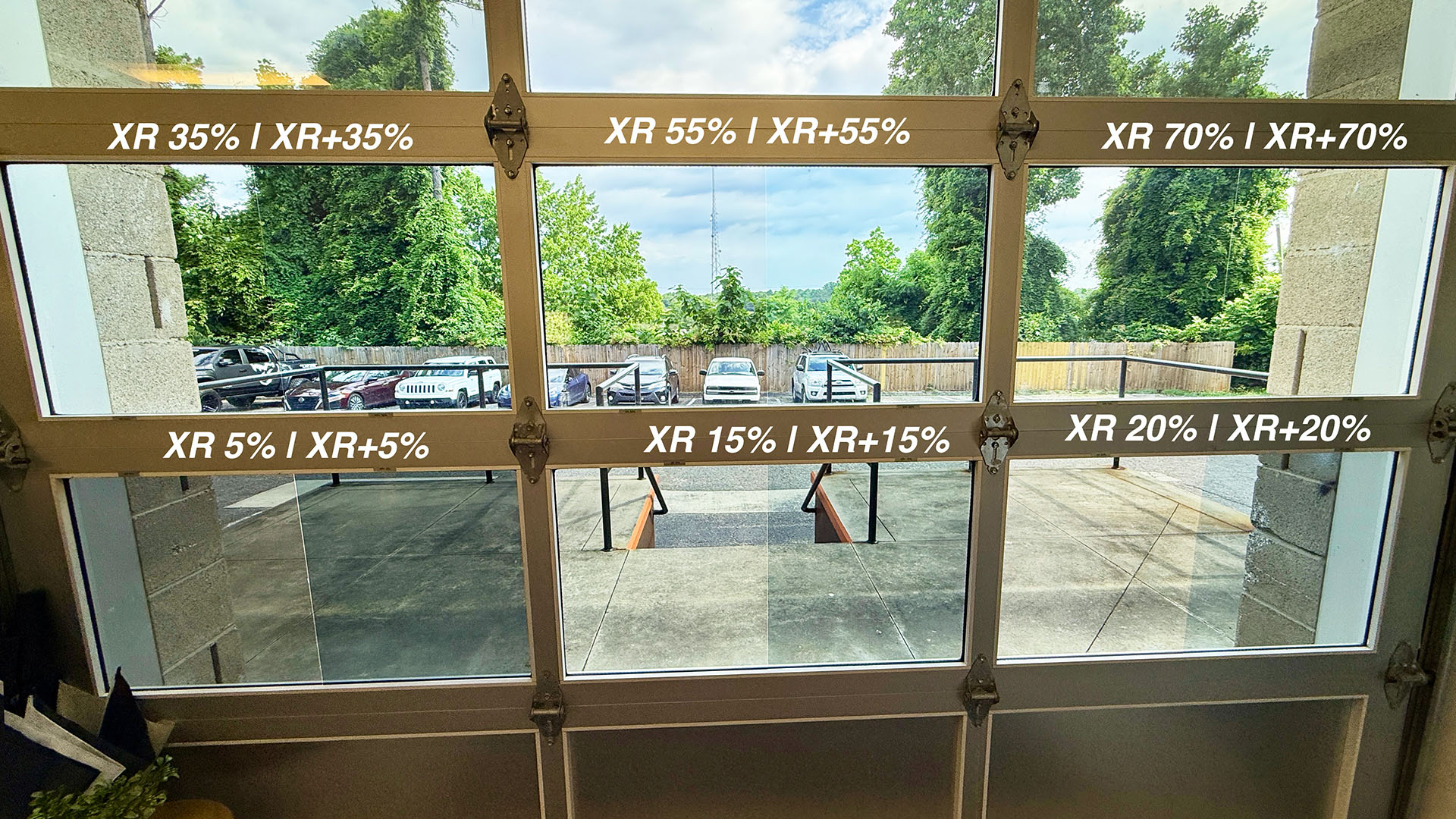 Window Tint Shades Chart - XR35% | XR+35% | XR55% | XR+55% | XR70% | XR+70%| XR5% | XR+5% | XR15% | XR+15% | XR20%| XR+20%